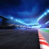 Hot Race circuit design fotobehang Kinderkamer | Transport