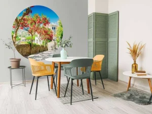 Online Ravello Village op een zonnige dag fotobehang Bloemen | Architectuur