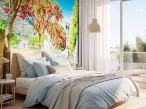 Online Ravello Village op een zonnige dag fotobehang Bloemen | Architectuur