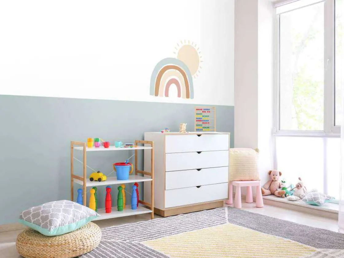 regenboog_met_zon_1.webp Online Regenboog met zon Kinderkamer