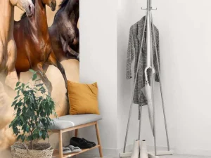 Online Rennende paarden in de woestijn fotobehang Tienerkamer | Kinderkamer