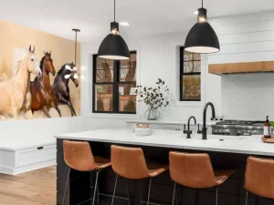 Online Rennende paarden in de woestijn fotobehang Tienerkamer | Kinderkamer