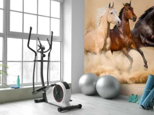 Online Rennende paarden in de woestijn fotobehang Tienerkamer | Kinderkamer