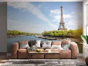New Rivier langs de Eiffeltoren fotobehang Architectuur