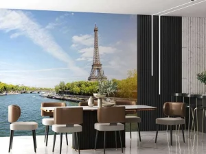 New Rivier langs de Eiffeltoren fotobehang Architectuur