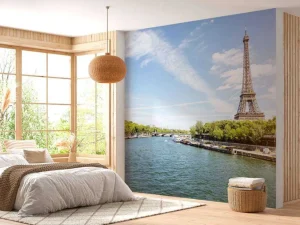 New Rivier langs de Eiffeltoren fotobehang Architectuur