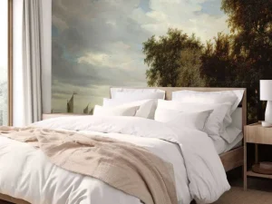 Best Rivierlandschap met een veerboot fotobehang Kunst & Design
