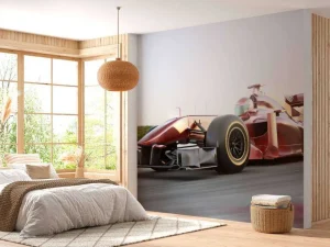 Fashion Rode Formule 1-auto fotobehang Kinderkamer | Transport