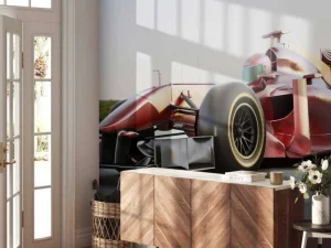 Fashion Rode Formule 1-auto fotobehang Kinderkamer | Transport