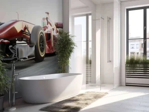 Fashion Rode Formule 1-auto fotobehang Kinderkamer | Transport