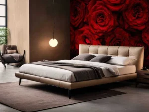 Fashion Rode rozen met druppels water erop fotobehang Slaapkamer | Bloemen