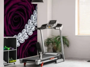 Discount Rode rozen met een diamanten ketting erop fotobehang Tienerkamer | Bloemen