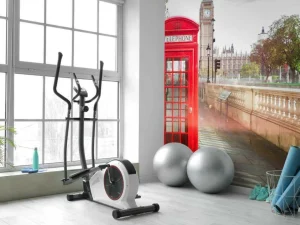 Clearance Rode telefoon cabine met de Big Ben op de achtergrond fotobehang Architectuur