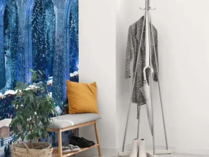 Clearance Rode trein boven een kerstmarkt fotobehang Transport