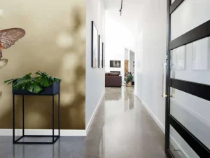 Best Rode Vlinder met Sepia achtergrond fotobehang Dieren | Bloemen