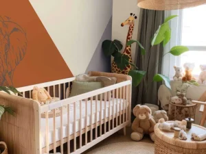 Fashion Roestkleurige driehoeken met olifant Kinderkamer