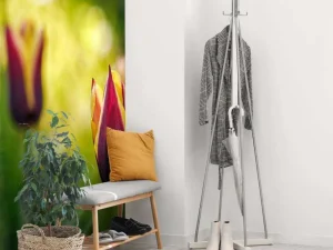 Outlet Rood-gele tulpen close-up fotobehang Bloemen