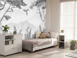 Outlet Roofdieren in de jungle grijs Kinderkamer