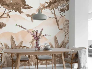Discount Roofdieren in de jungle taupe Kinderkamer