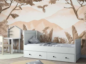 Discount Roofdieren in de jungle taupe Kinderkamer