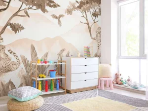 Discount Roofdieren in de jungle taupe Kinderkamer