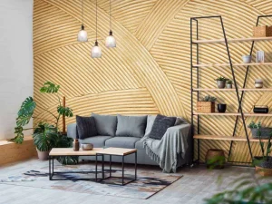 Hot Rotan muur fotobehang Gang | Oppervlakten