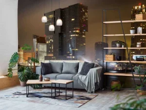 New Rotterdam skyline in de avond fotobehang Architectuur