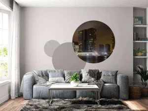 New Rotterdam skyline in de avond fotobehang Architectuur