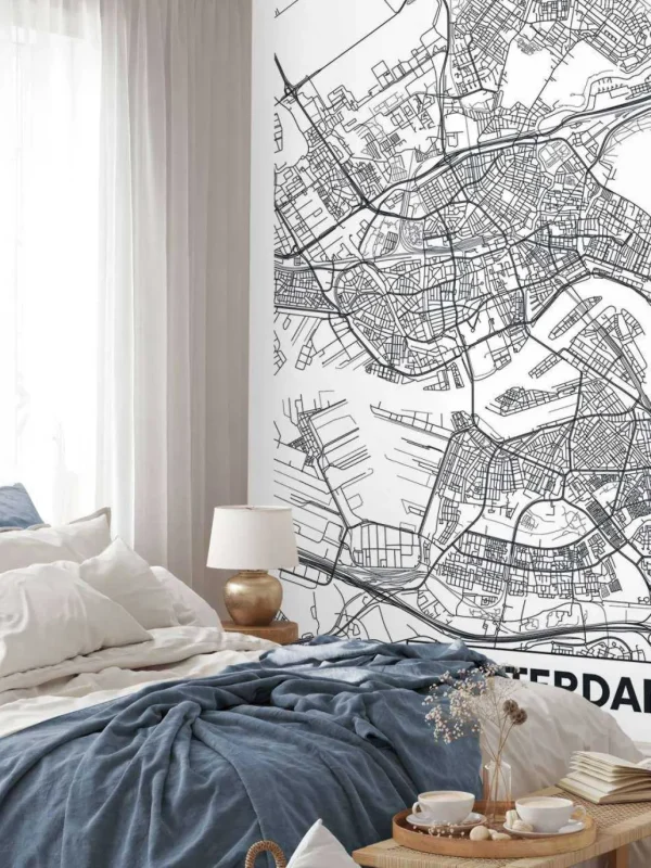 Clearance Rotterdam vector plattegrond fotobehang Architectuur