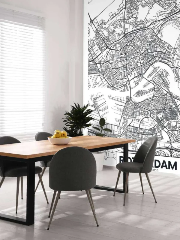 Clearance Rotterdam vector plattegrond fotobehang Architectuur