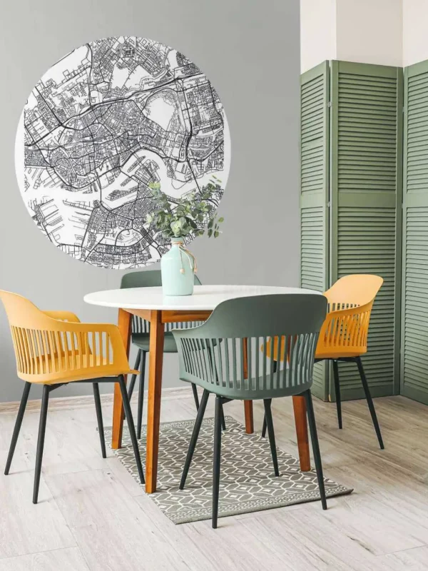 Clearance Rotterdam vector plattegrond fotobehang Architectuur