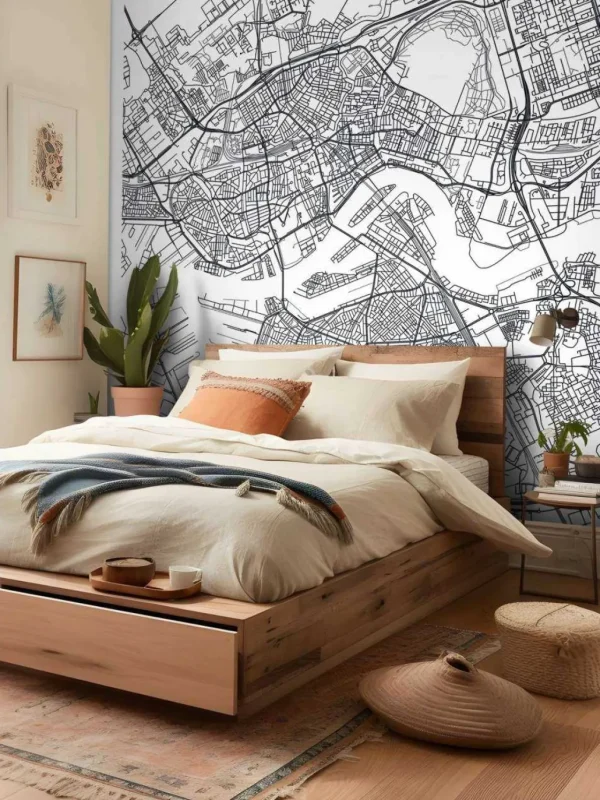 Clearance Rotterdam vector plattegrond fotobehang Architectuur