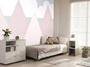 Outlet Roze bergen met dennenbomen Kinderkamer