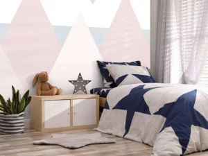 Outlet Roze bergen met dennenbomen Kinderkamer