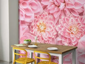 Clearance Roze bloemen met een gele kern fotobehang Tienerkamer | Bloemen