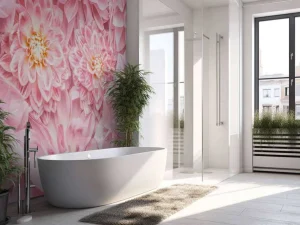 Clearance Roze bloemen met een gele kern fotobehang Tienerkamer | Bloemen