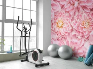 Clearance Roze bloemen met een gele kern fotobehang Tienerkamer | Bloemen