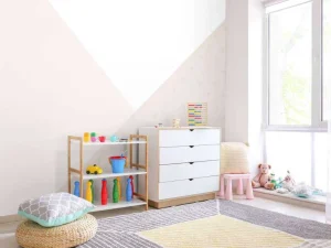 Sale Roze driehoeken met palmbomen Kinderkamer