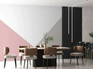 Online Roze en grijze driehoeken Kinderkamer