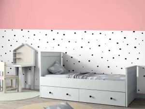 Clearance Roze en witte vlakken met zwarte stipjes Kinderkamer