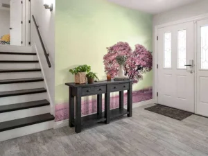 Hot Roze hartvormige boom fotobehang Bloemen