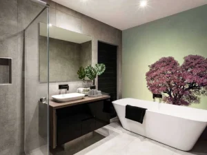 Hot Roze hartvormige boom fotobehang Bloemen