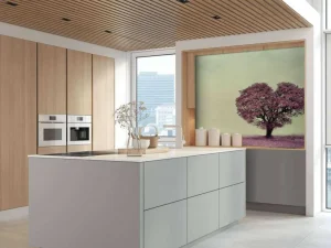 Hot Roze hartvormige boom fotobehang Bloemen