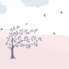 Clearance Roze heuvels met boom Kinderkamer