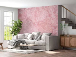 Sale Roze marmer fotobehang Tienerkamer | Slaapkamer
