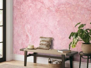 Sale Roze marmer fotobehang Tienerkamer | Slaapkamer