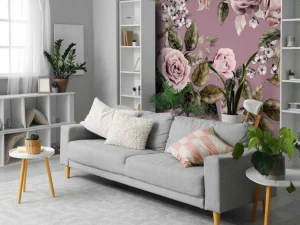 Outlet Roze rozen met een roze achtergrond fotobehang Tienerkamer | Bloemen