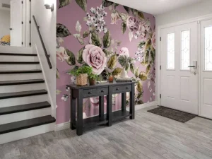 Outlet Roze rozen met een roze achtergrond fotobehang Tienerkamer | Bloemen