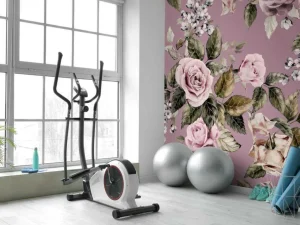 Outlet Roze rozen met een roze achtergrond fotobehang Tienerkamer | Bloemen
