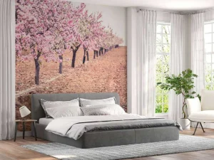 Hot Roze rozenbomen fotobehang Bloemen
